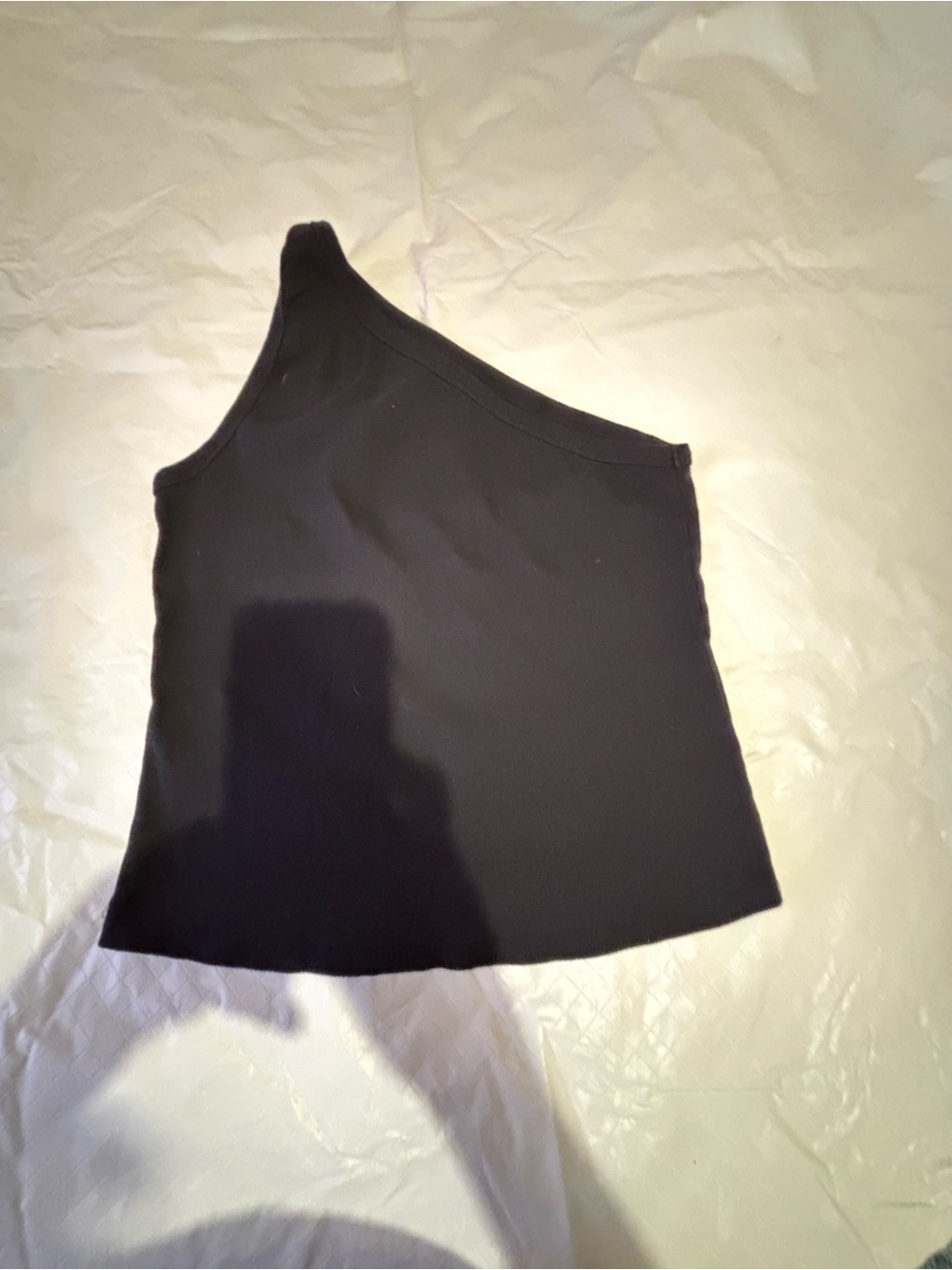 Pilcro One-Shoulder Black Tank Top